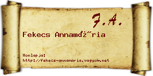 Fekecs Annamária névjegykártya