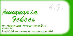 annamaria fekecs business card